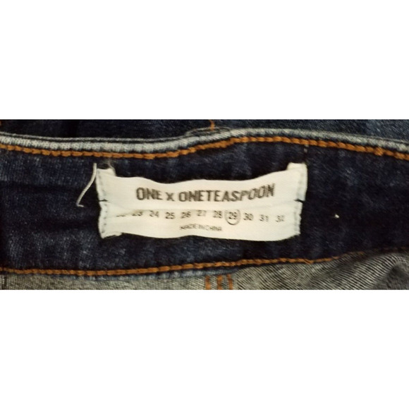 One Teaspoon Skinny Jeans Blue Mid Rise Stretch Denim Size 29 - Picture 5 of 6